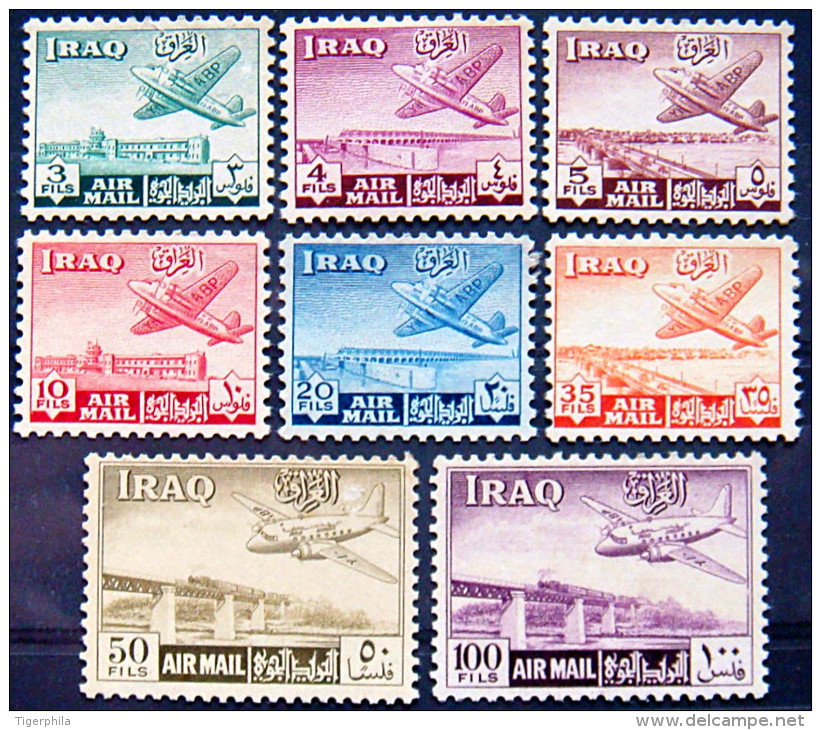 IRAQ 1949 Airmail COMPLETE SET MNH ScottC1-C8 CV$25 - Iraq