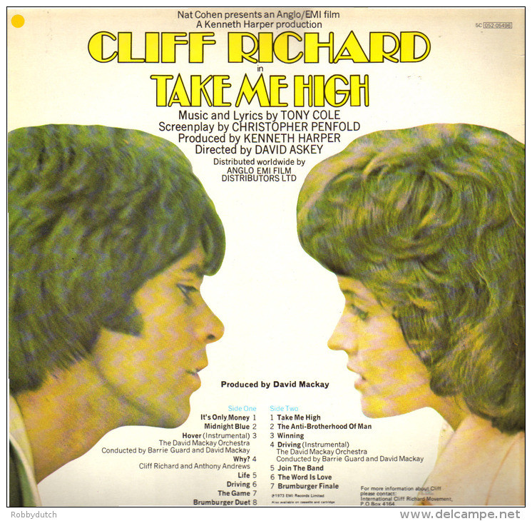 * LP *  CLIFF RICHARD - TAKE ME HIGH (Holland 1973 EX!!!) - Filmmuziek