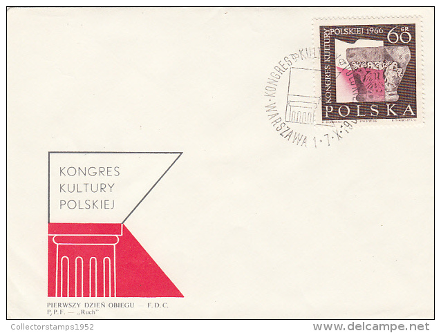 955- CONGRESS FOR POLISH CULTURE, COVER FDC, 1966, POLAND - FDC