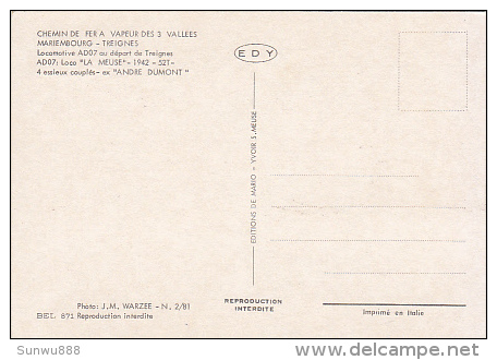 Chemin De Fer à Vapeur Des 3 Vallées - Loco AD07 La Meuse 1942 - Doische