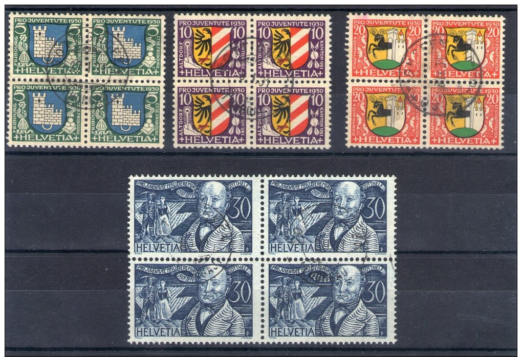 MC 1930 Set Complete Used Block Of 4 Quartine - Oblitérés