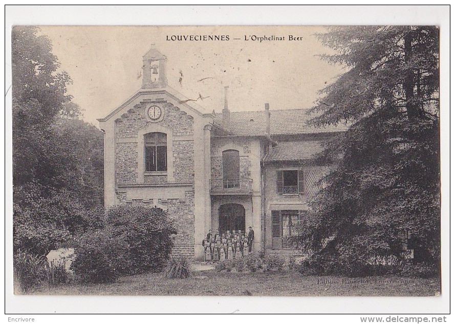 Cpa LOUVECIENNES Orphelinat BEER Enfants à La Pose Sur Le Perron RARE - Louveciennes