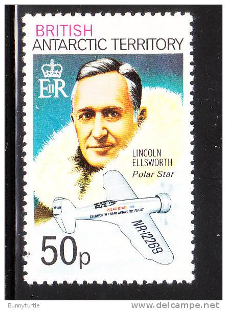 British Antarctic Territory BAT 1975-80 Polar Explorers And Their Crafts Airplane 50c MNH - Neufs