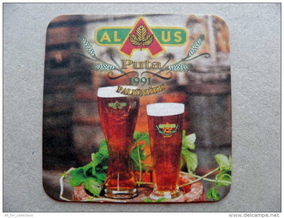 Beer Bier Coaster From Lithuania Paliuniskis Puta - Sous-bocks