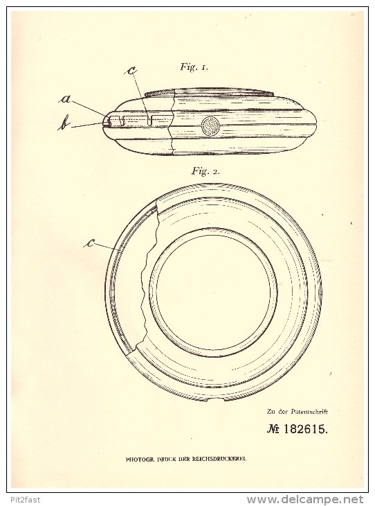 Original Patent - Ernst Otto In Ruhla I. Th., 1906 , Taschenuhr - Schutzgehäuse , Uhrmacher , Uhren , Uhr !!! - Taschenuhren