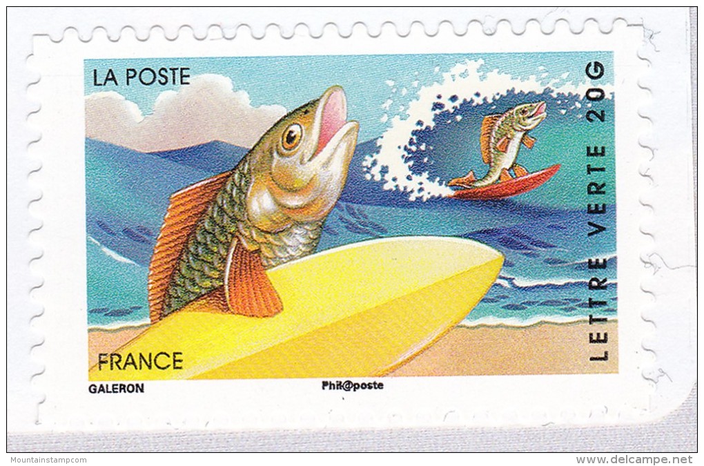 France 2014 Holiday Vacances Poisson Surfeur Fisch Fish Surfing MNH ** - Ungebraucht