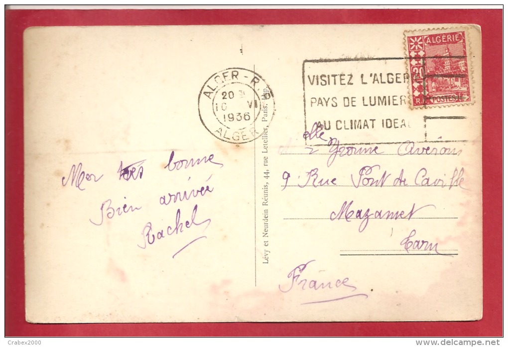 N°Y&T  41  ALGER      Vers    FRANCE  Le       10 JUIN1936  2 SCANS - Lettres & Documents