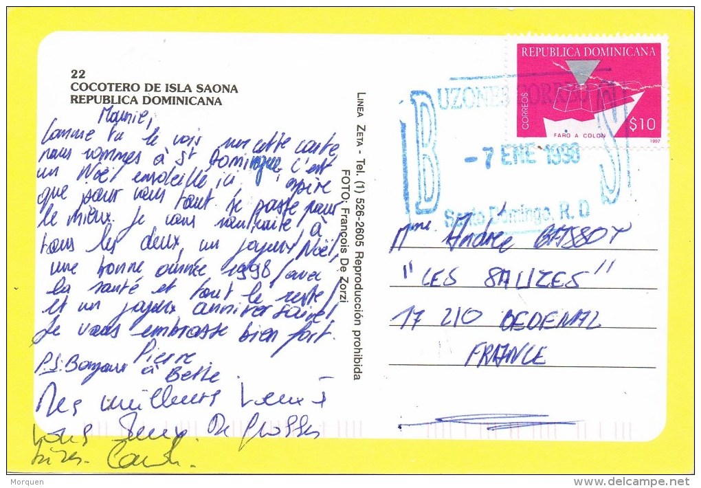 10336. Postal SANTO DOMINGO (Republica Dominicana) 1998 - Dominican Republic