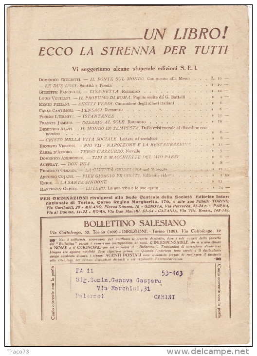 BOLLETTINO SALESIANO /   1° Dicembre 1933 - Religione