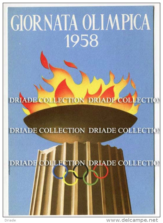 CARTOLINA GIORNATA OLIMPICA ANNO 1958 CON ANNULLO - Jeux Olympiques