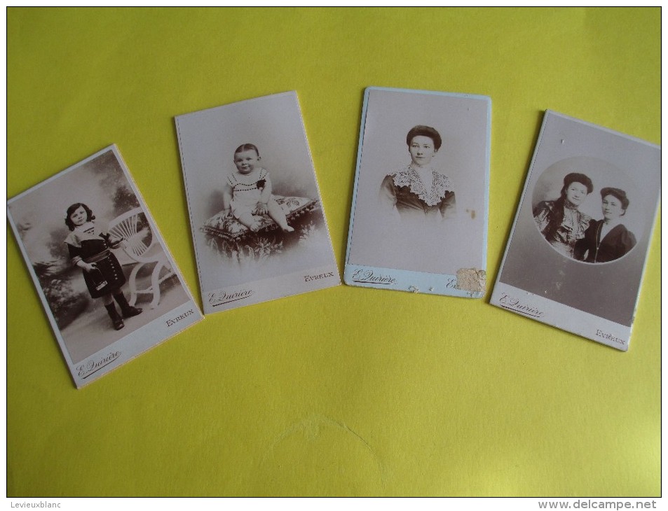 4 Portraits/ Femmes -Enfant-Bébé/ E. Quiriére/ Evreux / Années 1880-00 PH213 - Anciennes (Av. 1900)