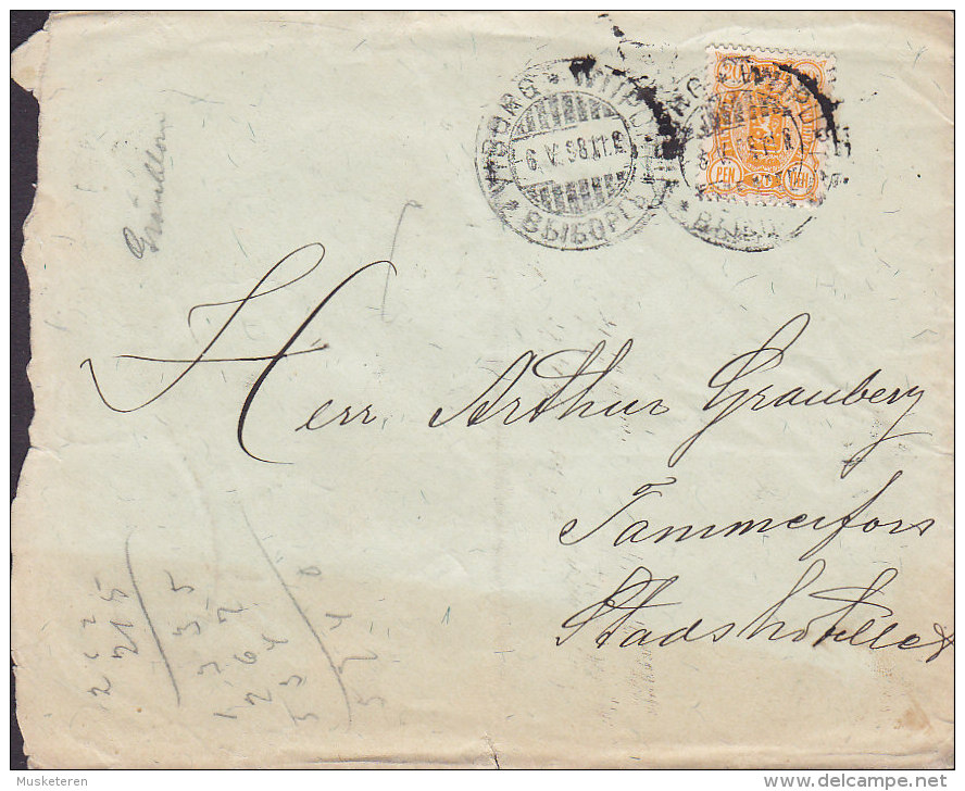 Finland VIBORG 1898 Cover Brief To TAMMERFORS (2 Scans) - Lettres & Documents