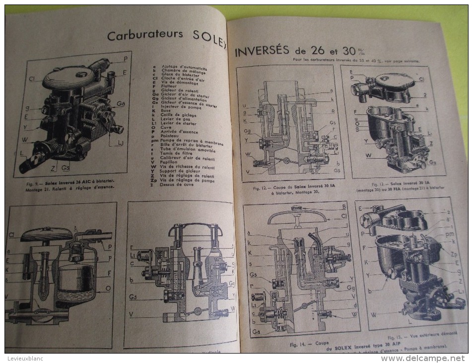 Notice  de Montage et réglage / N° 15/ Carburateurs SOLEX/ Neuilly/ 1948    AC101