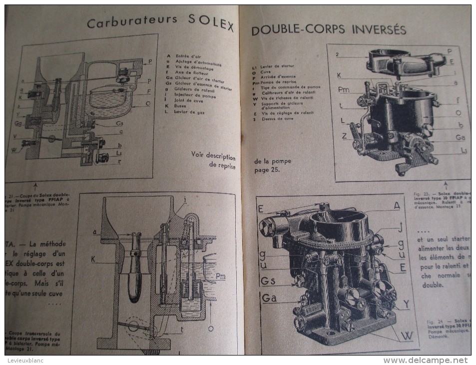 Notice  de Montage et réglage / N° 15/ Carburateurs SOLEX/ Neuilly/ 1948    AC101