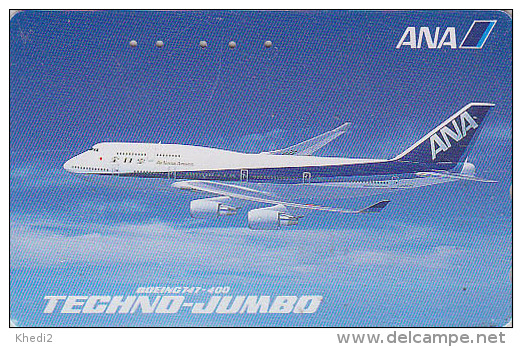 Télécarte Japon / 110-011 - AVION - TECHNO JUMBO - Air Plane Japan Phonecard ANA Airlines - FLUGZEUG Telefonkarte - 529 - Aerei