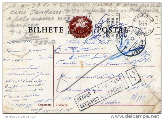 Portugese Charge Mark/postage Due On Printed Stationery - 1972 - Covers & Documents