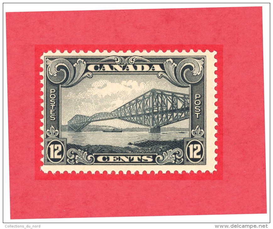 Canada #  156 - 12 Cents  - Mint N/H - Dated  1928-29 - Quebec Bridge /  Pont De Québec - Neufs