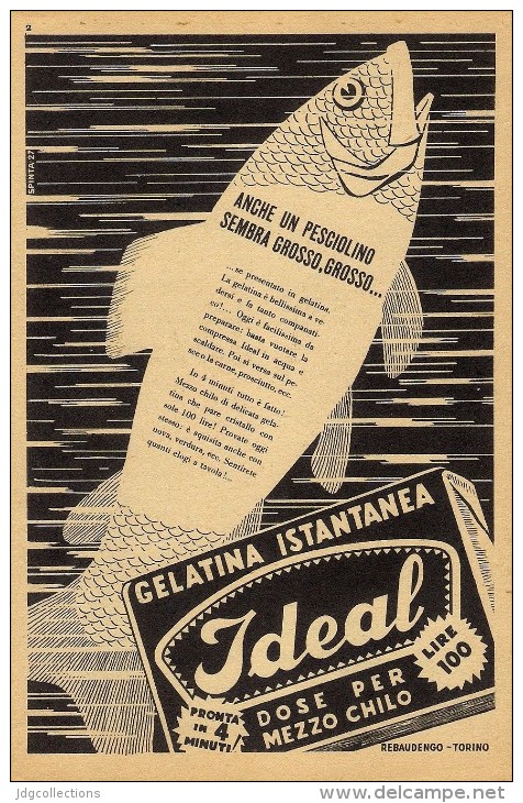 # IDEAL GELATINA  1950s Advert Pubblicità Publicitè Publicidad Reklame Food Jelly Gelatin Gelatine - Manifesti