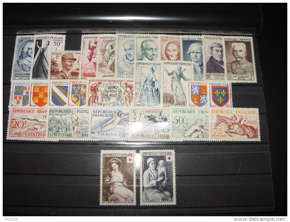 ANNEE COMPLETE FRANCE 1953 NSC **  28 TIMBRES YT 940 - 967  ( YEAR SET JAHRGANG ) - 1950-1959