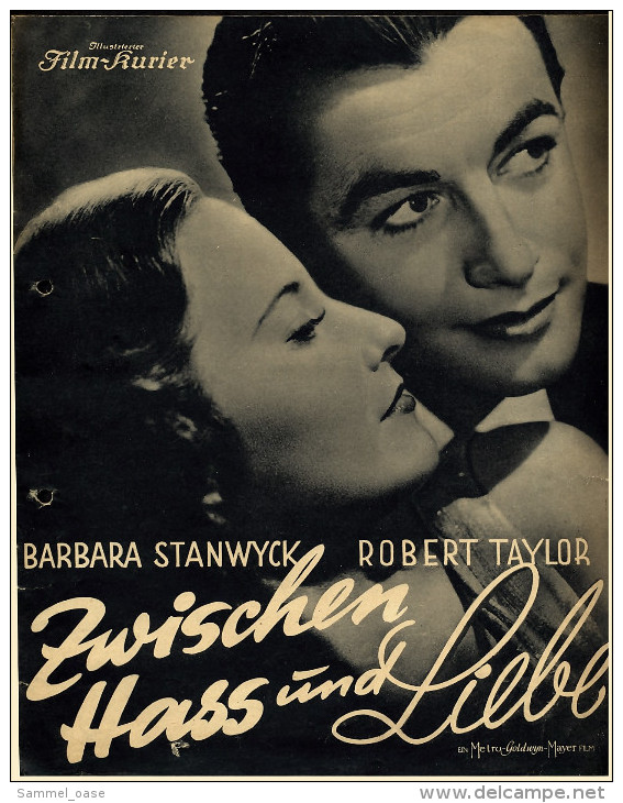 "Illustrierter Film-Kurier" "Zwischen Hass Und Liebe" Mit Barbara Stanwyck, Robert Taylor - Filmprogramm Nr.2676 V. 1936 - Sonstige & Ohne Zuordnung