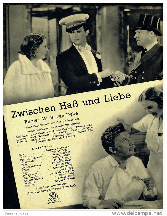 "Illustrierter Film-Kurier" "Zwischen Hass Und Liebe" Mit Barbara Stanwyck, Robert Taylor - Filmprogramm Nr.2676 V. 1936 - Sonstige & Ohne Zuordnung