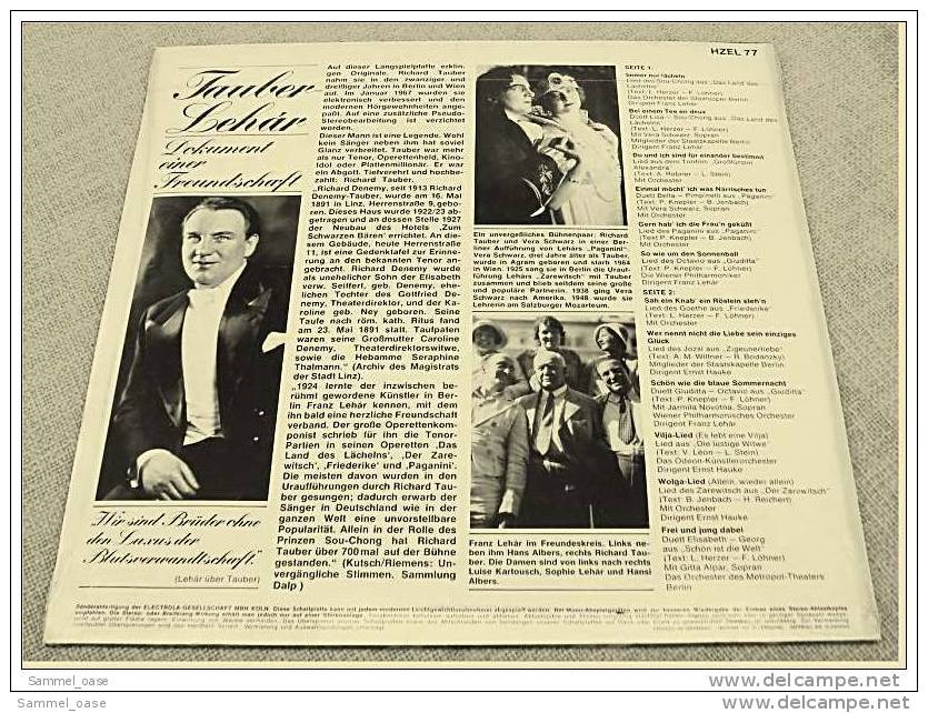 LP Vinyl  ,  Tauber - Lehár : Dokument Einer Freundschaft  /  Gast-Star : Vera Schwarz - Oper & Operette