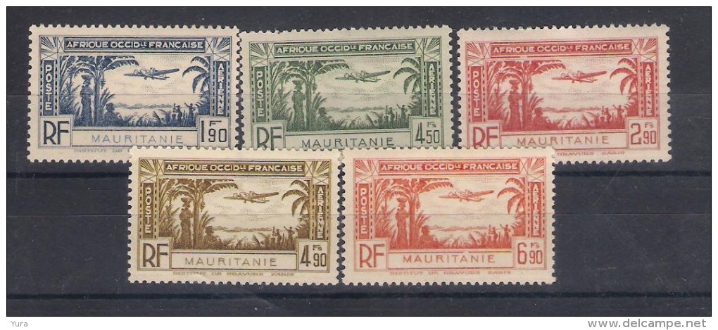 Mauritania Y/T   Nr PA1/5* (a6p13) - Unused Stamps