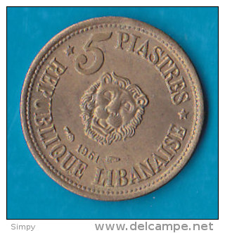 LEBANON   -  5 Piastres 1961 - Liban