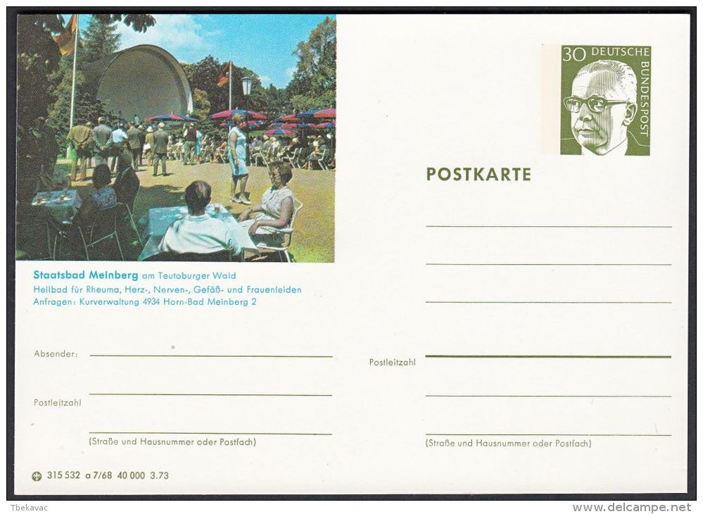 Germany 1973, Illustrated Postal Stationery "Meinberg", Ref.bbzg - Geïllustreerde Postkaarten - Ongebruikt