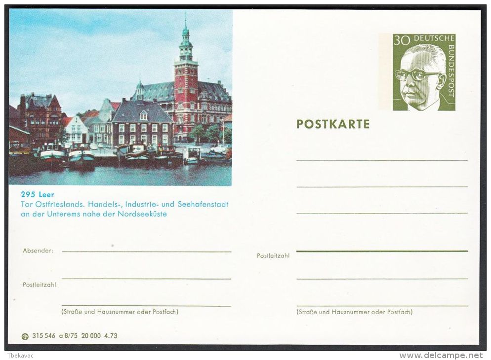 Germany 1973, Illustrated Postal Stationery "Leer", Ref.bbzg - Illustrated Postcards - Mint