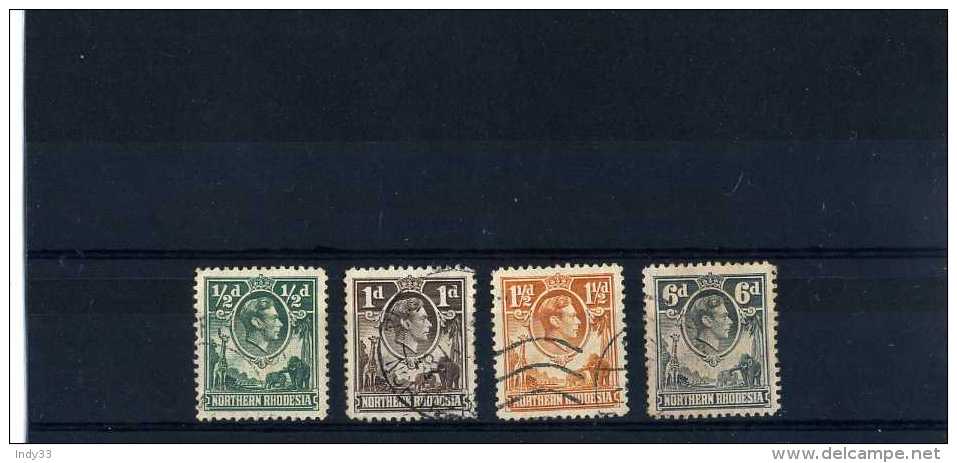 - GRANDE BRETAGNE . RHODESIE DU NORD . TIMBRES DE GEORGE VI OBLITERES . - Rodesia Del Norte (...-1963)