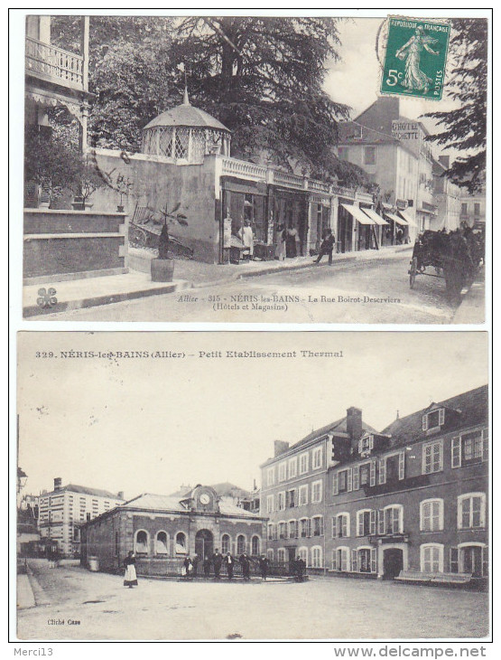 Lot De 2 CPA De NERIS-LES-BAINS (03). Animées. - Neris Les Bains