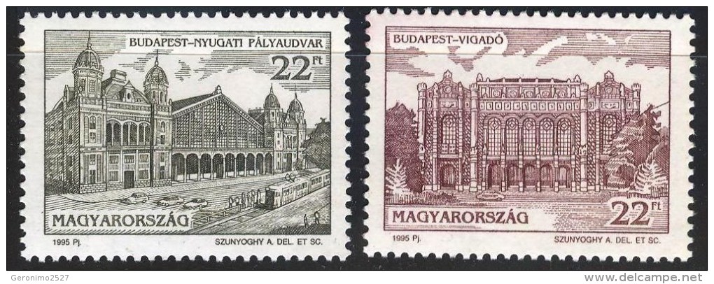 HUNGARY 1995 ARCHITECTURE Buildings Houses BUDAPEST SIGHTS - Fine Set MNH - Nuevos