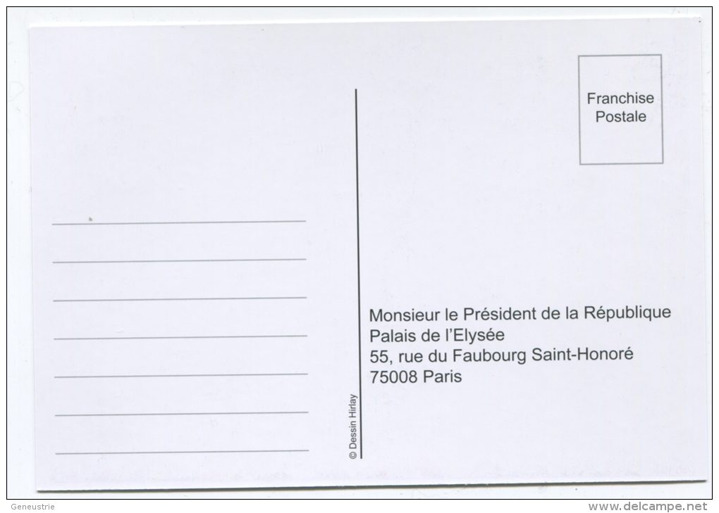 CPM Avec Franchise Postale Pour Le Palais De L'Elysée "Contre La TVA à 20% Pour Les Centres Equestres" Par Ch. Hirlay - Unused Stamps