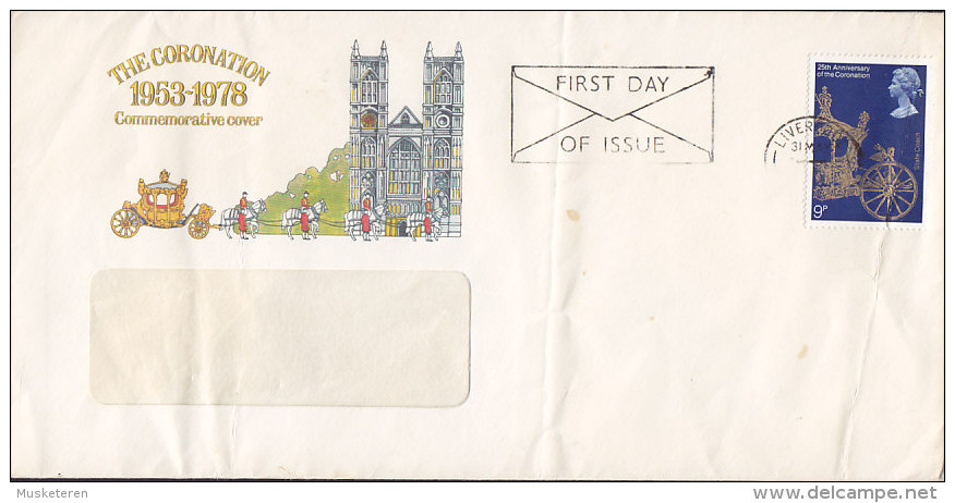 Great Britain Ersttags Brief FDC Cover 1978 25th Anniversary Coronation Queen Elizabeth II. - 1971-1980 Dezimalausgaben