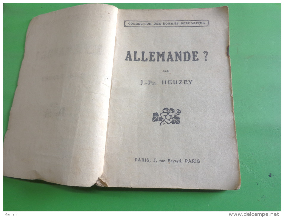 Allemande Par J Ph Heuzey N°52 Romans Populaires Illustrateur N ??,- - Autres & Non Classés