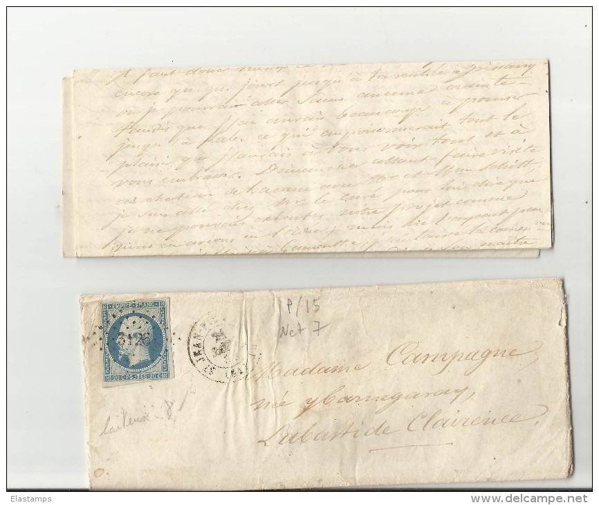 =FR 18?? Cv+letter - 1863-1870 Napoléon III. Laure