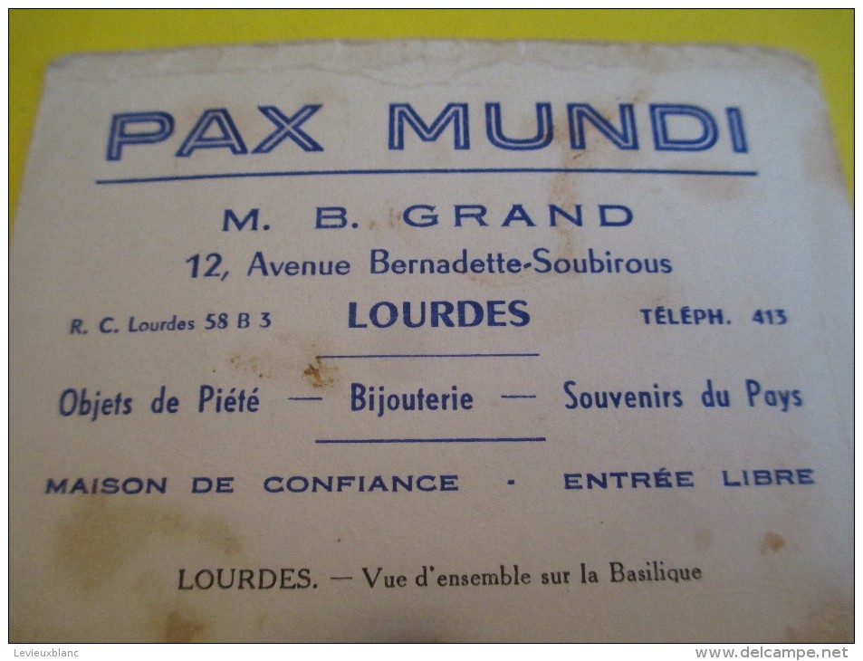 Vue D'ensemble De La Basilique De LOURDES / Pax Mundi/ Maison De Confiance/ Vers 1935  CAN177 - Religion & Esotericism