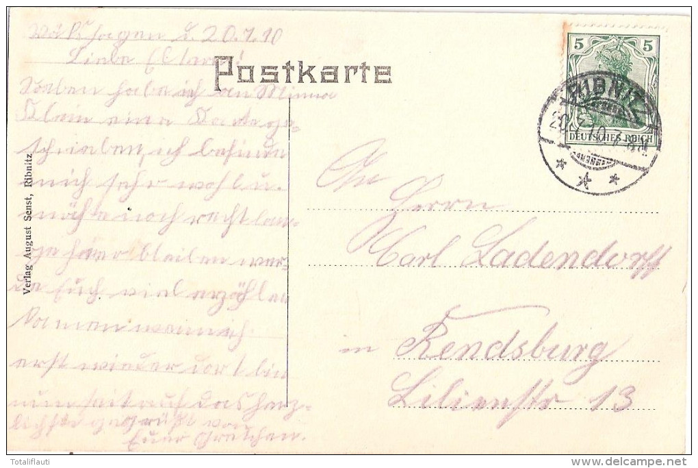 RIBNITZ Mecklenburg Ulmenallee Höhere Töchterschule Belebt 20.7.1910 TOP-Erhaltung - Ribnitz-Damgarten