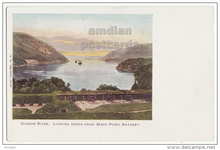 Hudson River NY Looking North From West Point Battery 1900s Antique Postcard - Bryant Union No 6 - Hudson River