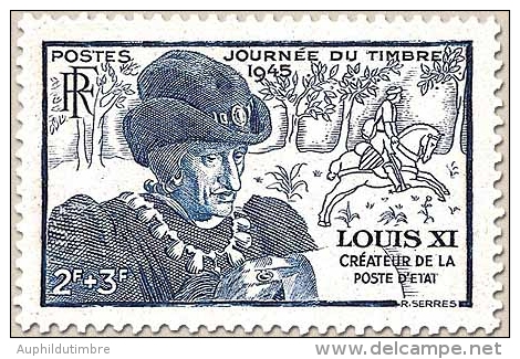 Journée Du Timbre. Effigie De Louis XI. Au Profit De L'Entraide Française. Louis XI (1423-1483) 2f.+3f. Bleu Y743 - Nuovi