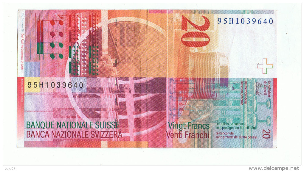 Billet   20 Suisse    BE - Suisse