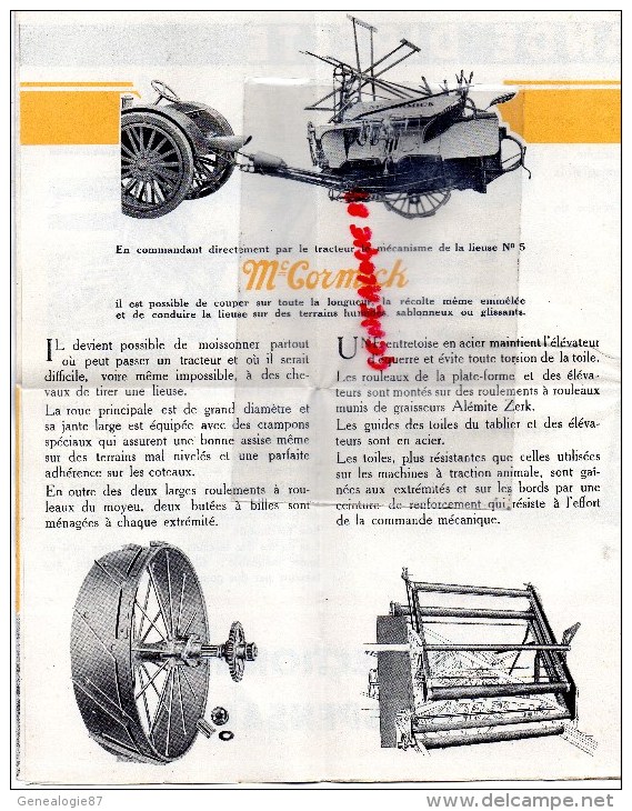 CATALOGUE  MC CORMICK - LIEUSES A TRACTEUR - MOISSONNEUSE- 1931- - 1900 – 1949