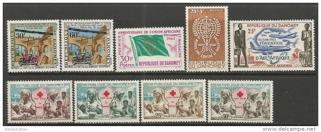 Dahomey  1962-3   6 Sets  MH  2016 Scott Value $9.25 - Benin – Dahomey (1960-...)