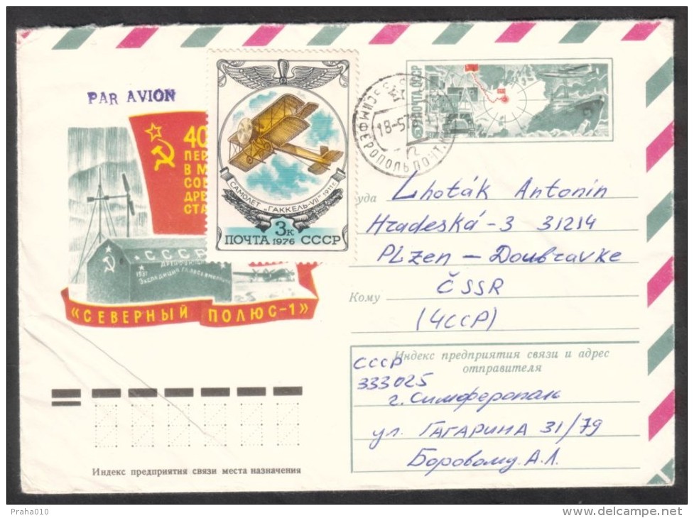 C02065 - USSR / Postal Stationery (1977) 40th Anniversary Of The Soviet Station "North Pole 1" / (1978) Simferopol - Stations Scientifiques & Stations Dérivantes Arctiques