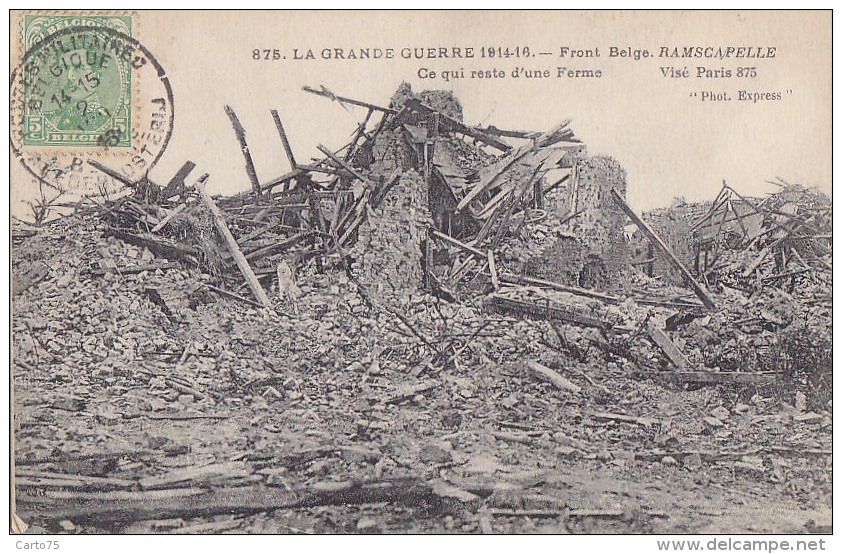 Belgique -  Ramscapelle - Ruine D'une Ferme - Cachet Militaire Cachet - Autres & Non Classés