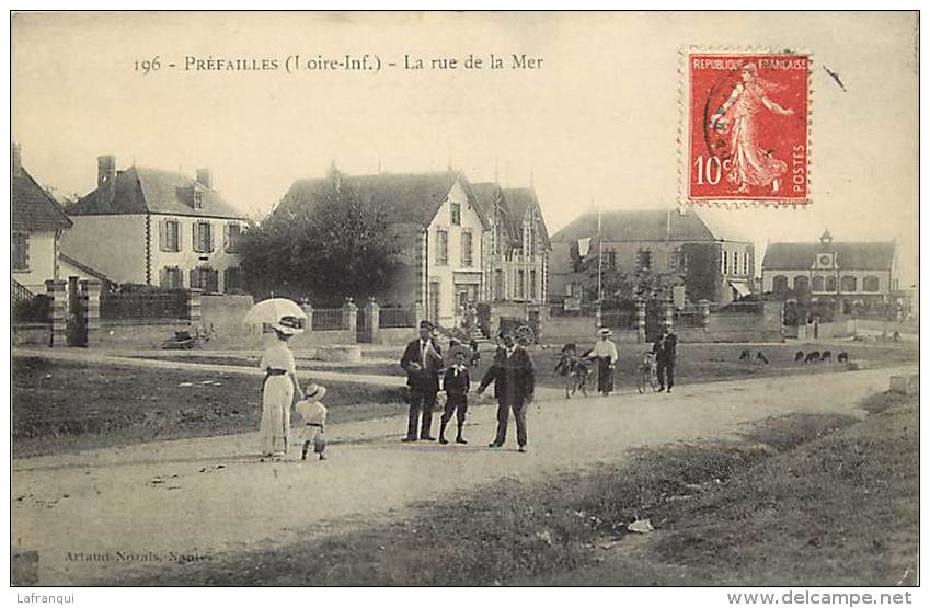 Ref B731- Loire Atlantique - Prefailles - La Rue De La Mer - Carte Bon Etat - - Préfailles