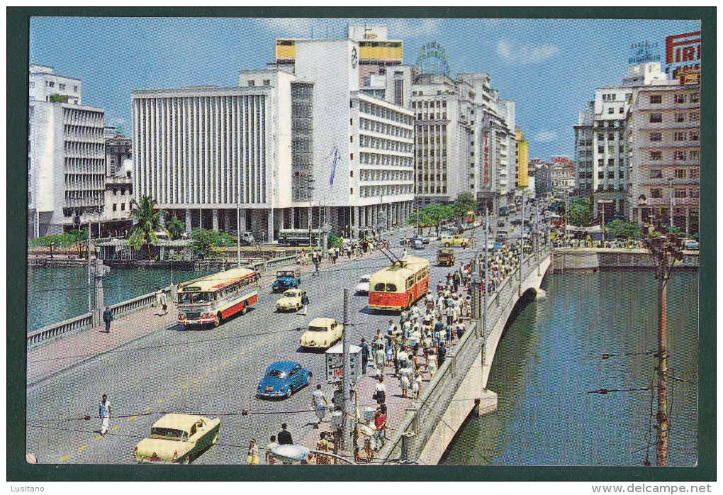 RECIFE - PONTE DUARTE COELHO - 1960s TROLLEY CAR TRAM TRAMWAY - BRASIL BRAZIL ( 2 SCANS ) - Recife