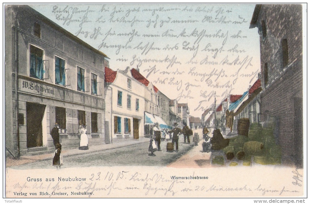 NEUBUKOW Wismarsche Strasse Geschäft M Schwerin Color Belebt 24.10.1905 Gelaufen - Kuehlungsborn