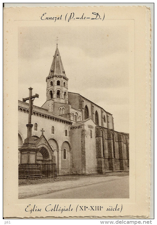 ENNEZAT 1 FACICULE ET 3 CARTES ET UN LIVRET SUR L'EGLISE COLLEGIALE TRES BON ETAT 7 SCAN A VOIR - Ennezat